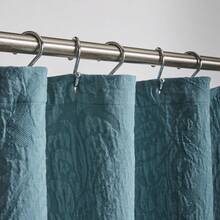 Paisley Matelasse Shower Curtain Nimbus Blue BCI Cotton  Polyester 72 W X 72 L 1 Piece Adult - Blue - View 2