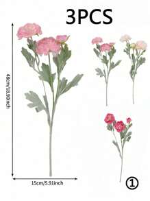 3PCS Artificial Austin Rose Bundle Simulation Peony Long Stem Artificial Flower Suitable For Home Vase Office Wedding Engagement Flower Arrangement Anniversary Date Mother's Day Birthday Gift ﻿