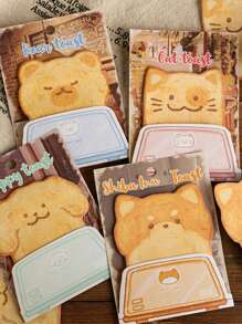 30pcs Cute Bread Slice Design Sticky Notes, Stationery For Gift, Office, Home, Labeling, Classroom, Entertainment, Student Journal DIY Craft Decor Stickers,School Supplies,Back To School
