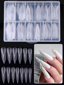 Duck Nail Tips For Acrylic Nails Professional, Half Cover Clear Nail Tips, False Nails Artificial French Tips Fake Nails Extension For Manicure Nail Salon Supplies Techs DIY Home - Clear - View 13