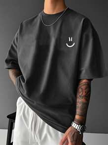 1 pezzo Maglietta grafica casual e ampia  per ragazzi e adolescenti, adatto per uso all'aperto, pendolarismo, primavera/estate/autunno