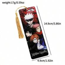 Jujutsu Kaisen 1pc Jujutsu Kaisen Tassel Bookmark, GOJO SATORU Bookmark, Anime Acrylic Bookmarks, Student Stationery,School Supplies,Back To School