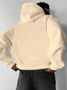 The Boston Men's Cotton Unisex Flannel Kangaroo Sweatshirt - 米色 - 查看 2