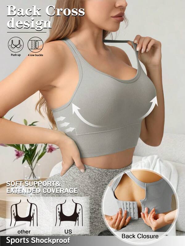 Women's Sexy Push Up Bras Sport's Bra Back Cross Underwear Yoga Top Wireless Bra Gym Hockproof Comefortable Lingerie