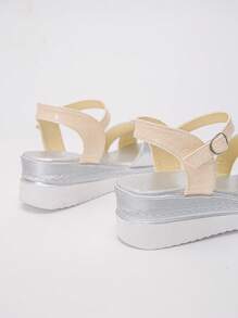 Women's Wedge Heel Thick Sole Sandals, Colorblock Bohemian Strap Design, Lightweight & Comfortable