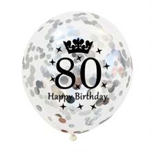 5pcs 12inch Gold Silver Rose Gold Number Crown Confetti Birthday Latex Balloons Number 16 18 21 30 35 45 50 55 60 65 70 75 80 Balloons Happy Birthday Crown Confetti Latex Balloon Anniversary Birthday Party Decorations