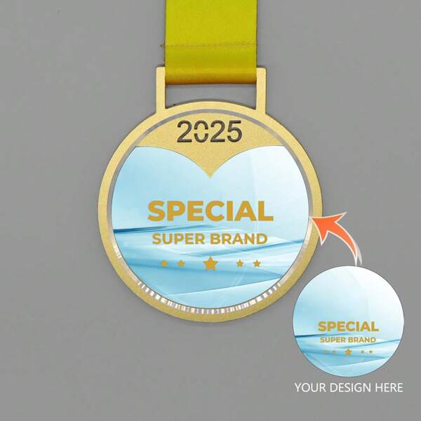 1pc Custom Metal Medal Award Plate For Marathon Competitions, Employee Activities, Summer Camp Souvenirs