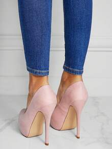 Ladies' Waterproof Platform High Heels, Commuting Shoes For All Seasons, Casual Shoes, Party Shoes, Formal Thick Soled Shoes - 粉色 - 查看 4