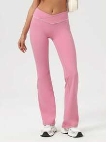 Sodalemon Pantaloni casual da donna, a campana, per yoga e corsa, con blocchi di colore, che slanciano il fondoschiena