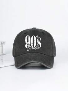 1pc 90s Baby Printed Vintage Distressed Baseball Cap, Soft & Breathable, Adjustable Size, Suitable For 90s Kids, Casual Wear, Street, Work, Couple Hat, Birthday Gift