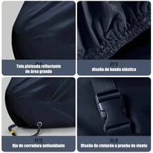 Protective Cover 245*105*125cm Waterproof Motorcycle Cover UV/Rain Protection Color Motorcycle Covers - Black Silver - View 8