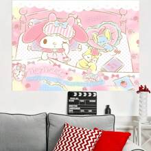 Telón de fondo decorativo de Sanrio, tela con tema de dibujos animados lindos - Hello Kitty, My Melody, Kuromi, Cinnamoroll, Pochacco, adecuado para fiestas, fotografía, interior/exterior, decoración del hogar