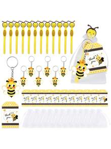 12 sets de llavero y bolígrafo con diseño de abeja, ideal como regalo de cumpleaños, para el aula o como aprecio a los empleados de una empresa