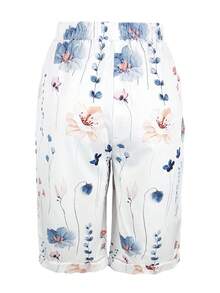 Quần lửng Jisfaneya màu trơn, họa tiết không định vị, cạp chun, có túi, vải co giãn bốn chiều, in hoa, màu xanh dương, kiểu dáng thường ngày, thích hợp mặc đi nghỉ mát, mùa xuân/hè, màu trắng, thích hợp cho kỳ nghỉ. - trắng - Xem 6