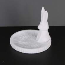 1 pièce Porte-bijoux lapin agenouillé à la lune d'esthétique orientale, nouveau style chinois, support d'affichage. Contient des bagues sur le plateau de la lune, permet d'accrocher des colliers sur les oreilles du lapin. Cadeau idéal pour la Saint-Valentin, la Fête de la mi-automne pour les femmes. Organisateur de stockage, accessoires de voyage, retour à l'école, stockage pour dortoir