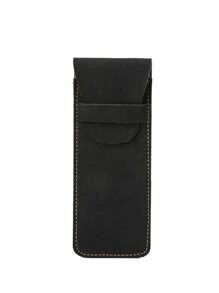 1 pezzo Astuccio portapenne in pelle PU opaca stile retrò, custodia di alta qualità per proteggere le penne, grande capacità, due scomparti, articolo scolastico, forniture scolastiche, astuccio porta matite, borsa per la scuola