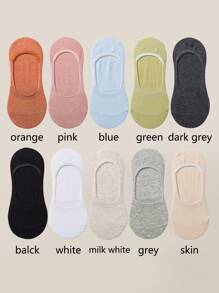 1/5/10 paires de chaussettes bateau simples de couleur unie, souples, confortables et respirantes pour femmes. Chaussettes basses, anti-transpirantes et antidérapantes, convenant aux activités quotidiennes en extérieur