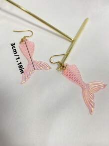 1 par de pendientes elegantes y encantadores con diseño de sirena, pendientes iridiscentes con diseño de océano, pendientes de verano con tema oceánico, hechos de material acrílico, ligeros y con estilo, perfectos para la playa, un gran regalo para seres queridos y amigos