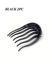 1 pièce/2 pièces Peigne de coiffure pour femmes avec épingle à cheveux en plastique pour créer un chignon, une queue de cheval décontractée. Peigne à cheveux en plastique noir pour rehausser les cheveux. Accessoire de coiffure, support de queue de cheval. Cadeau quotidien, de Noël ou de la Saint-Valentin pour les femmes et les filles.