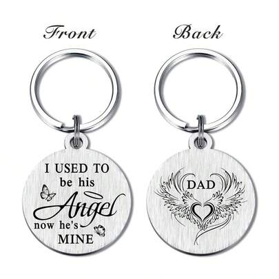 Memorial Gift For Mourning Father, Commemorative Pendant Keychain, Car Decor, Bag Charm