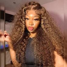 Ombre Highlight Deep Wave Curly Bob Wigs Human Hair Pre Plucked Wear And Go Glueless 13x4 Hd Honey Blonde Highlight Lace Front Wig Human Hair For Black Women Wet And Wavy 4/27 14 Inch - SP4/27 - 查看 9