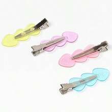 Heart Shape Candy Color Shiny Sequin Hairpin Bangs & Side Clip, Invisible Hair Clip Accessory For Women - Multicolor - View 4