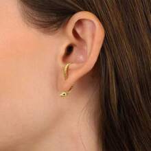 1 par de pendientes únicos diseñados con serpiente de cobre, con múltiples estilos de uso, pendientes de moda minimalistas para mujeres