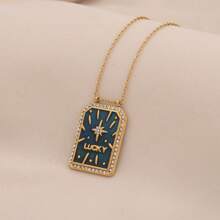Freegrow 1pc Heart-Shaped 8-Pointed Star Fish Tarot Pendant Necklace, Suitable For Women Everyday Wear
