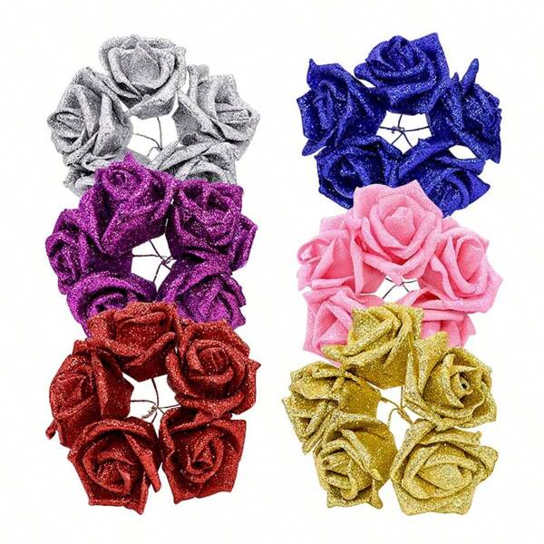 15 pezzi di teste di rose artificiali lucide, profumo di fiori in schiuma fai da te per matrimoni, spose, decorazioni per casa, feste, Ognissanti, Natale