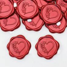 30 件心形图案自粘蜡封贴纸，适用于婚礼请柬 - 彩色 - 查看 13