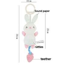 Cute Animal Fabric Soft Plush Hanging Ornaments, Car Hanging, Bed Hanging, Makes Baby Sounds, Baby Toy, Baby Safe Teether Chime, Multiple Options