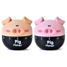 Timer meccanico a forma di maiale, conto alla rovescia 60 minuti, promemoria per la cucina, cottura, regalo pratico e facile da usare