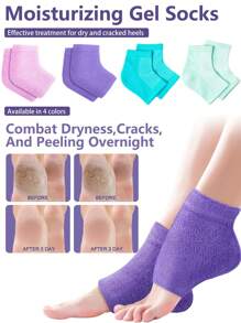 1 Pair Of Silicone Heel Socks For Women's Dry And Cracked Feet, Moisturizing Heel Socks, Gel Moisturizing Silicone Foot Socks For Dry And Cracked Heels And Night Foot Care