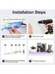 Estantes flotantes acrílicos de arcoíris, baldas de pared de 15 pulgadas para guarderías, organizador de pared para libros, juguetes, cosméticos, para baño, dormitorio, sala de estar, 4 unidades, morado - Morado - Ver 6