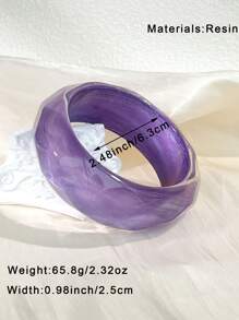 1 pieza Pulsera gruesa asimétrica morada, con volantes deslumbrantes y sensuales, adecuada para mujeres, accesorio ideal para ocasiones de fiesta