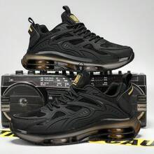 Men's New Solid Color Height-Increasing Lightweight Cushioning Blade Air Cushion Running Shoes, Fashion Thick-Soled Casual Sports Shoes, Suitable For All Seasons