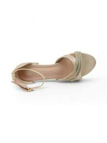Women's Shiny Comfort Summer Chunky Heel Sandals - Gold - View 4