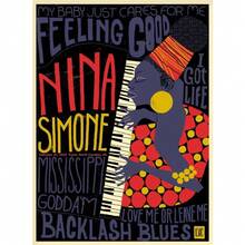 1pc Vintage Jazz Festival Musician Nina Simone Music Concert Abstract Poster Canvas Painting Wall Art Pictures Home Bar Room Decor Gift Optional Frame ,Wall Art With Frame - Multicolor - View 94