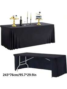 1 Pc Elastic Tablecloth - 1 Pack Elastic Tablecloth Skirt, Polyester Spandex Knitted, Suitable For General Occasions - Multicolor - View 27