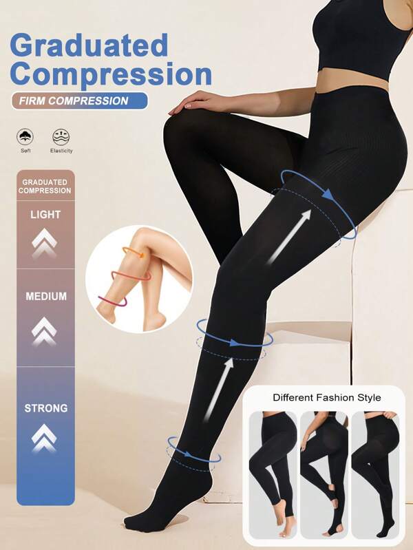 Medias de compresión elásticas y de estirado para adelgazar las piernas, con diseño cómodo y con efecto moldeador, medias deportivas y con forma sexy