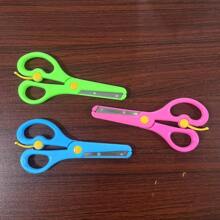 1pc/2pcs/3pcs Safety Scissors, Plastic Scissors For Students Handicrafts, Cutting Shears, Plastic Wrapped Small Scissors For Beginners, DIY Art Tools, Children Students Office Scissors,Back To School