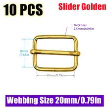 10Pcs/Pack Metal Adjustable Slide Buckles Tri-Glide Rectangle Adjuster Strap Slider For Backpack Clothing Hardware Accessories - Multicolor - View 11