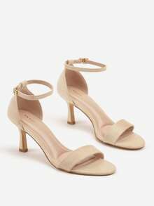 Dép sandal Vices cổ điển trên gót nhọn - Màu be - Xem 3