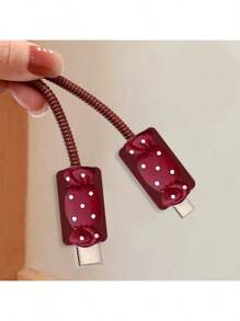 Set de 5 protectores de cable de datos de silicona con forma de cereza 3D compatibles con , incluye adaptador de cargador de 20W con cubierta para enchufe del Reino Unido para evitar que se rompa el protector del cargador