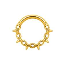 1pc 316 Stainless Steel Segmented Connected Nose Ring, Punk Style Ear Piercing Jewelry With Lock Chain Design, Spike Center Septum Ring, Suitable For Nose And Ear Cartilage Piercing, Sexy Unisex Body Jewelry