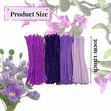 200 Stücke sortierte farbige lila Pfeifenreiniger, inklusive helles lila, taro lila, dunkles lila, faltbare grüne Chenille Pfeifenreiniger Sticks für DIY Basteleien, Weihnachtsdekoration und Reinigungszwecke
