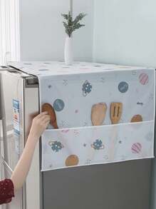1/2/3 Stücke Seitlicher Lagerregale für den Kühlschrank, mehrschichtige Stoff Kühlschrankabdeckung, wasserdicht, frischer Stil Kühlschrankabdeckung