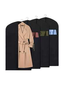 5 chiếc/1 chiếc Vỏ bọc quần áo chống bụi, Túi đựng quần áo, Vỏ bọc vest, Túi đựng đồ, Vỏ chống bụi tủ quần áo, Vỏ bọc áo khoác, Thích hợp để cất giữ, Vỏ chống bụi váy cưới, Túi đựng đồ chống thấm nước - màu đen - Xem 2