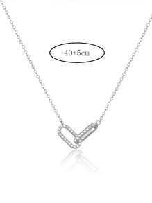 1 pezzo Collana con pendente in acciaio inossidabile, design elegante a fermaglio d'oro, semplice pendente ovale aperto, regalo di gioielleria per ragazze