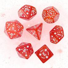 Easytoday 7pcs/Set New Star Carving Dice Set, Acrylic D4 D6 D8 D10 D20 Polyhedral Dice With 8 Colors, High Quality For Tabletop Games - Multicolor - View 8